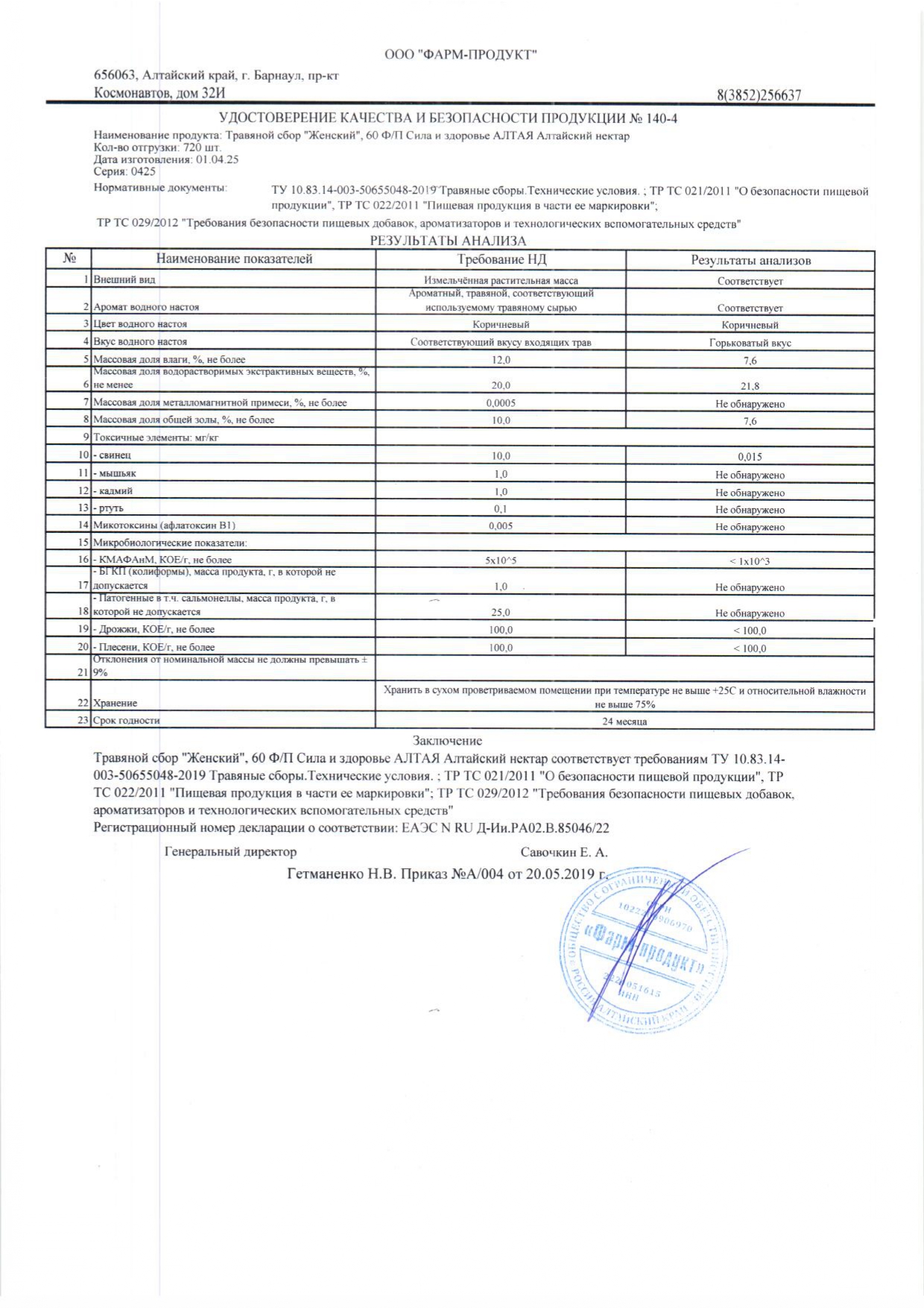 Паспорт №042025